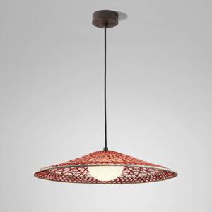 Vonkajšia závesná lampa Bover LED Nans Balis S/55, hnedá/červená