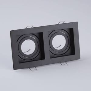 Zapustené svietidlo Grid Two, 2 svetlá, čierne, 18,5x10cm, hliník, GU10