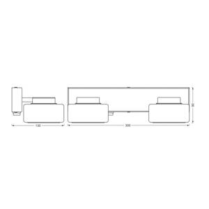LEDVANCE LED nástenné svietidlo Orbis Flame, 2 svetlá, chróm, IP44