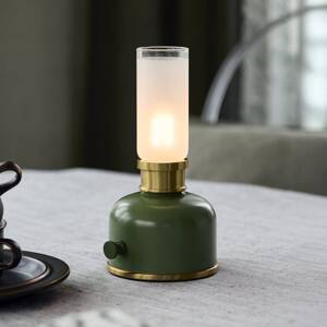 PR Home LED dobíjacia stolová lampa Frida, zelená, výška 22 cm