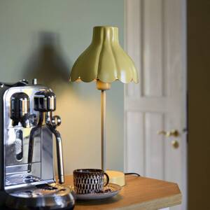 PR Home Stolná lampa Wera, žltá/zelená, výška 47 cm, kov