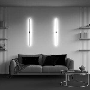Maytoni LED nástenné svietidlo Pars, 105 cm, čierna/zlatá, hliník