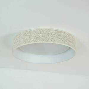 LED stropné svietidlo Plafond, krémová farba, tkanina, Ø 45 cm, 3-stupňové