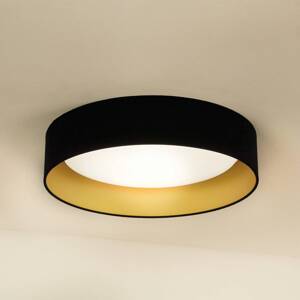 LED stropné svietidlo Plafond, zamat, čierna/zlatá, Ø 45 cm, 3-stupňové
