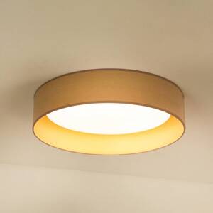 LED stropné svietidlo Plafond, zamat, béžová/zlatá, tkanina, Ø 45 cm, 3-stupňové