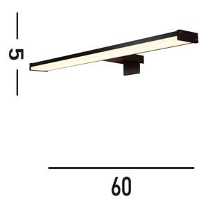 Kos LED zrkadlové svetlo, šírka 60 cm, čierny hliník IP44