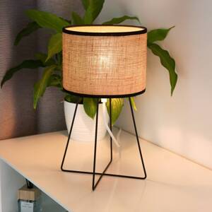 Stolná lampa Trixi s drôteným rámom hnedá/čierna, látka