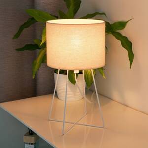 Stolová lampa Trixi s drôteným rámom biela/béžová, látka, E14