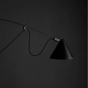 midgard LED nástenné svietidlo AYNO L, čierna/čierna 3 000 K 130 cm