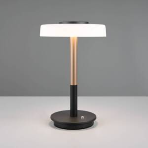 LED stolová lampa Celeste biela/hnedá 35 cm sklo/kov Touchdim