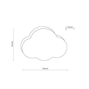Nástenné svietidlo Cloud, béžová farba, šírka 43 cm, textil, oblak, E27