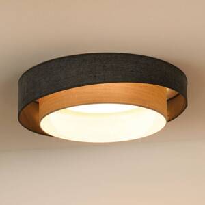 LED stropné svietidlo Luneta Chenille modrá/sivá Ø 60 cm 3-stupňové stmievanie
