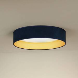LED stropné svietidlo Plafond velvet tmavo modré, Ø 45 cm, 3-stupňové stmievanie