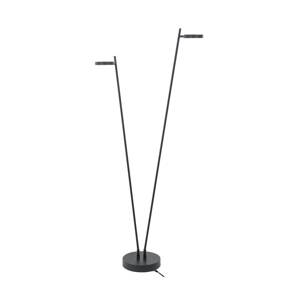 LED dobíjacia stojacia lampa Round Move, 2 svetlá čierna 142 cm CCT dim
