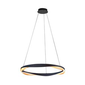 LED závesné svietidlo Ascoli, Ø 85 cm, čierna/zlatá, kov, tlmené
