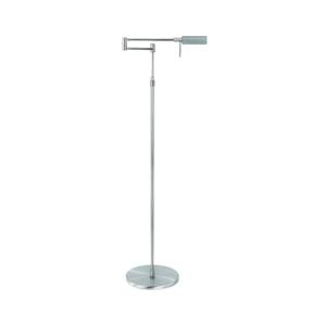 LED stojacia lampa New Bari, nikel, výška 139 cm, kov, stmievač