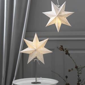 Stolná lampa Bobo, biela, papierová hviezda, výška 51 cm, E14