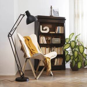 Ideal Lux stojacia lampa Wally, čierna, výška 160 cm, kov