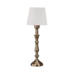 PR Home Stolná lampa Therese Mia, 43 cm, biela/mosadz, ľan