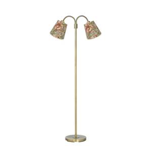 PR Home stojacia lampa Amy Cia Theo, farebná/mosadz, 150 cm, 2 svetlá.