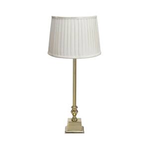 PR Home stolová lampa Linné Sofia Plissé 51 cm biela/zlaté plátno