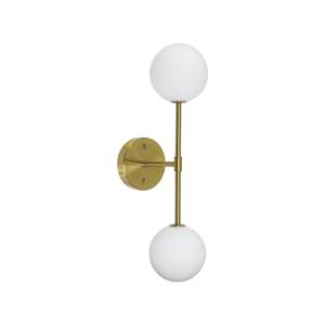 PR Home Sigma D nástenné svietidlo, zlatá/opálová farba, 2 svetlá 49 cm sklo