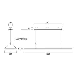 Sylvania LED závesné svetlo Areum, 120 x 30 cm, 840
