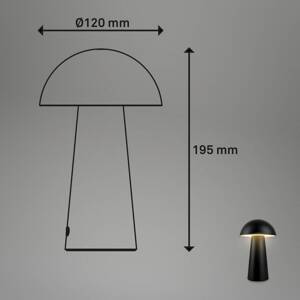Fungo Mini LED stolová LED lampa, čierna, dotyková, plast