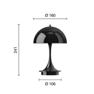 Louis Poulsen Panthella Portable 160 V3, nepriehľadná čierna