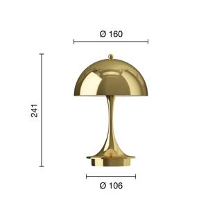 Louis Poulsen Panthella Portable 160 V3, mosadzná farba