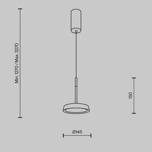 Maytoni LED závesné svetlo El, Ø 15,3 cm, zlatá farba, hliník