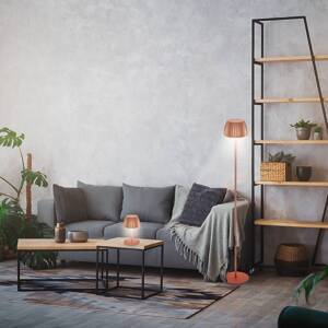 LED dobíjacia stojacia lampa Brilo unplugged Riffle, medená farba