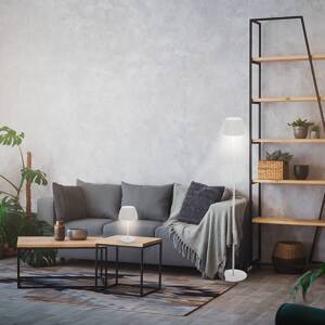 LED dobíjacia stojacia lampa Brilo unplugged Riffle, biela, dotykový stmievač
