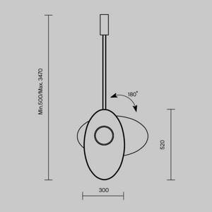 Závesné svietidlo Maytoni Evolution LED, biele/biele, otočné