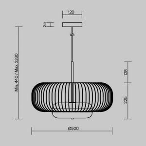 Závesné svietidlo Maytoni LED Levitation, Ø 50 cm, mosadzná farba