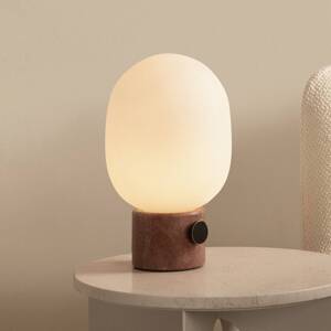 Stolová lampa Audo JWDA, červený travertín, výška 32 cm, stmievateľné