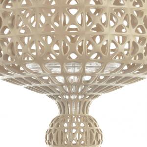Stolná LED lampa Kartell Mini Kabuki, béžová, výška 70 cm