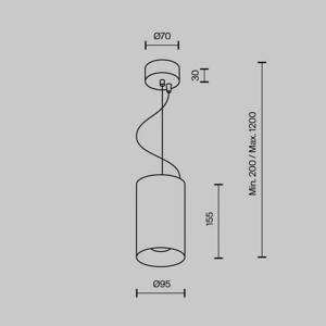 Maytoni LED závesné svetlo Efir, zlatý mat, Ø 9,5 cm, 25 W, 38°