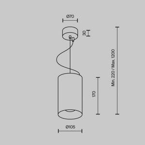 Závesné svetlo Maytoni LED Efir, biele, Ø 10,5 cm, 33 W, 38°