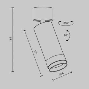 Maytoni LED stropný spot Focus Zoom, biely, 4 000 K, otočný