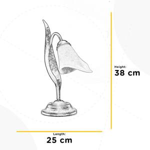 Stolná lampa Alga, 1 svetlo, železo, sklo, Florentine