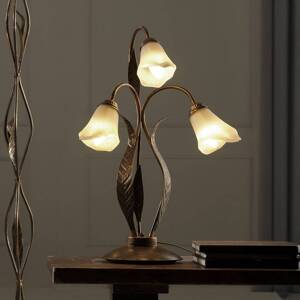 Stolová lampa Alga, 3-lampa, železo, sklo, Florentine