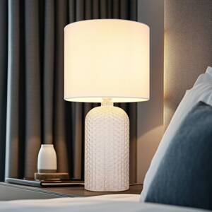 Stolová lampa Sofia, biela, výška 50 cm, látka/sklo