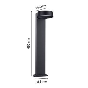 Paulmann Capea Grand, antracitová 65 cm hliníková LED lampa IP44