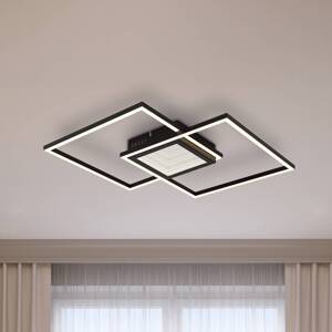Stropné LED svetlo Saunders, dĺžka 43 cm, čierne, 3D efekt