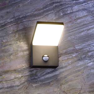 Vonkajšie nástenné svietidlo LED Tucanae, sivé, výška 22 cm, IP54