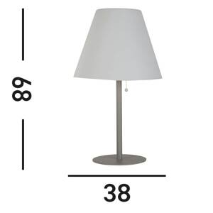 Solárna stolová lampa Venice I LED, IP44, biela/strieborná