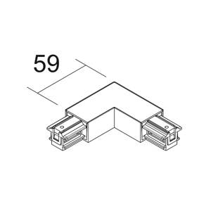 Ivela L-spojka SQUARE 48 V, čierna, ochranný vodič vľavo