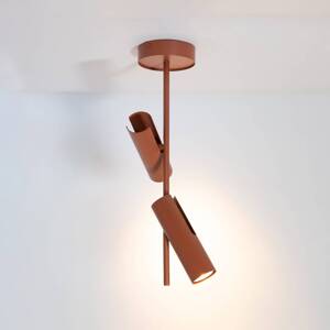 Stropné bodové svetlá Leda 2, tehlovo červené, 2-pl., výška 55 cm