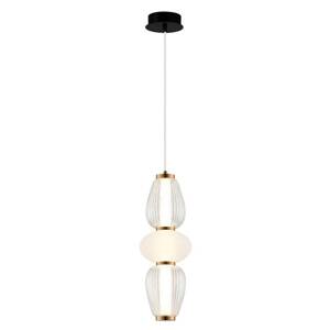 LED závesné svietidlo Shiny, Ø 16 cm, číre/biele, sklo